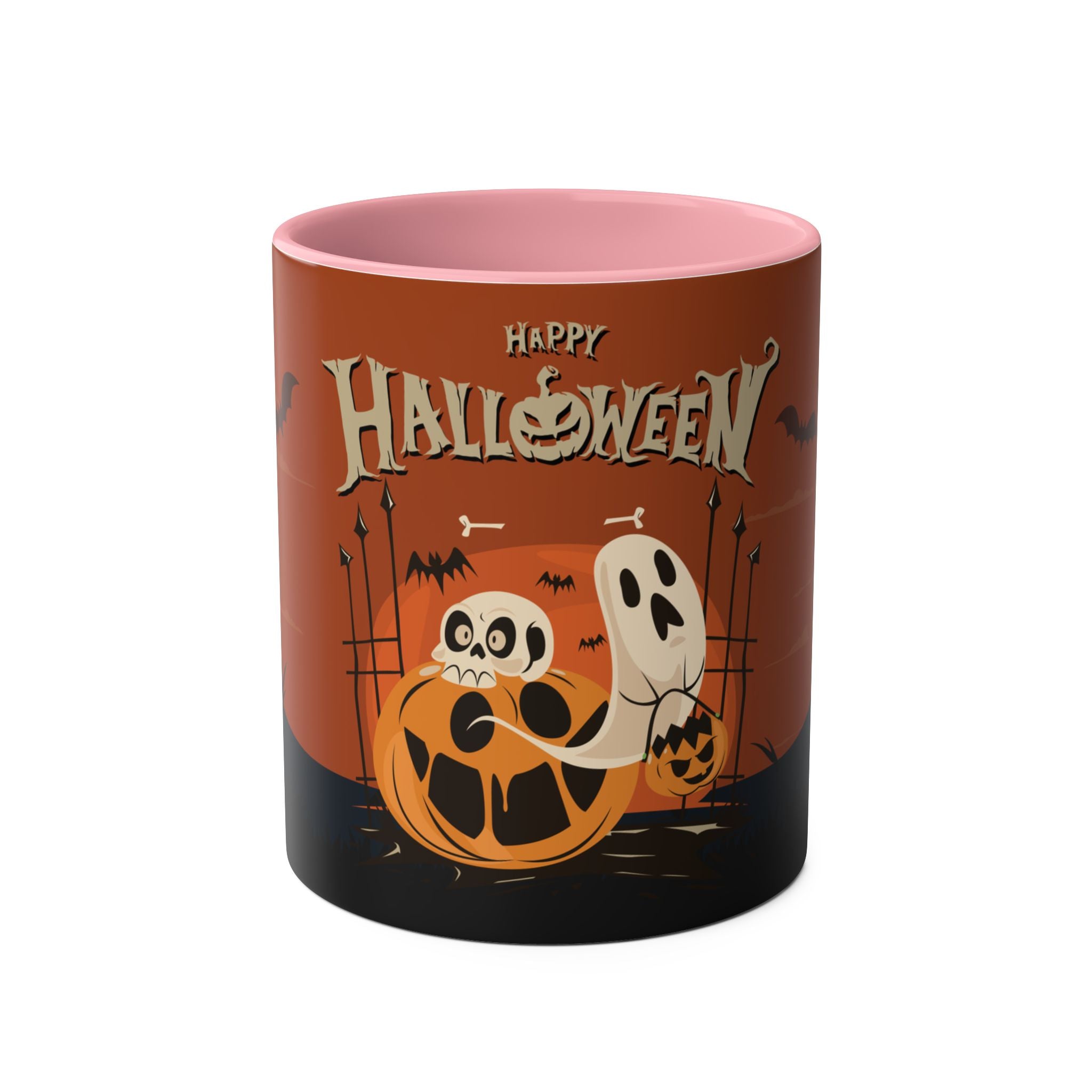 Happy Halloween with Pumpkin | Two-Tone Coffee Mugs